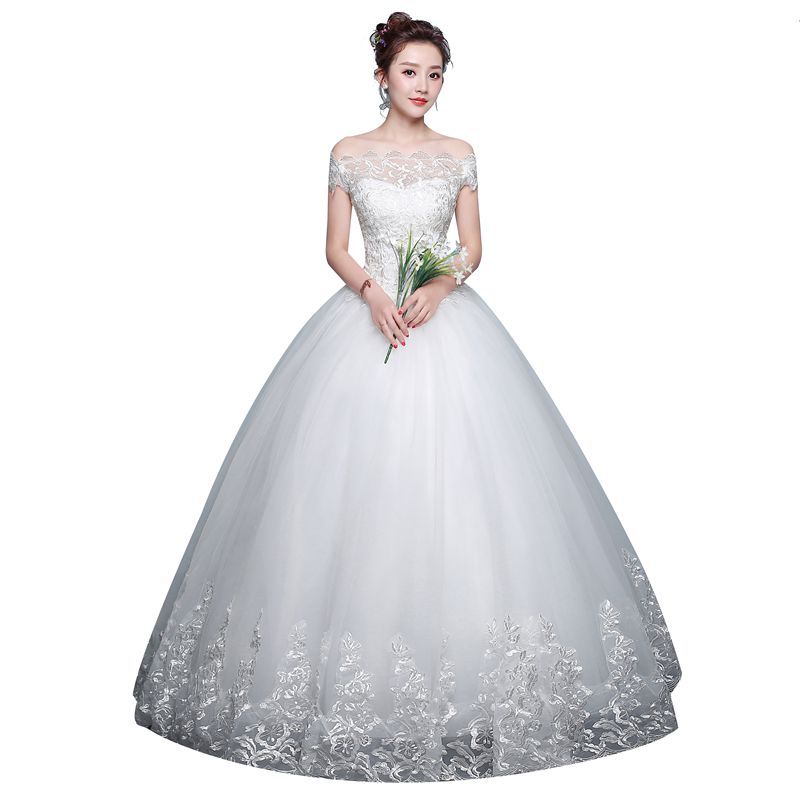 Lace top A-line Wedding Dress