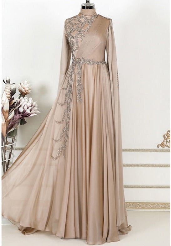 Champagne Formal Party Evening Dress