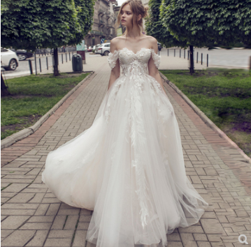 Angel Wedding Dress A-Line Fairy One-Shoulder Bridal Dress