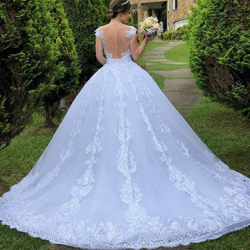 White Vintage Lace Wedding Dress