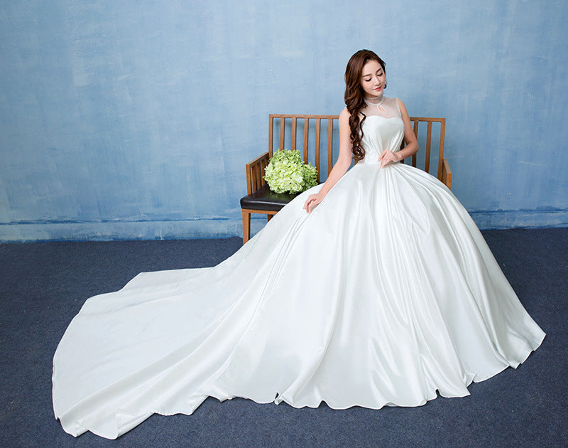 Korean Style Satin Wedding dress