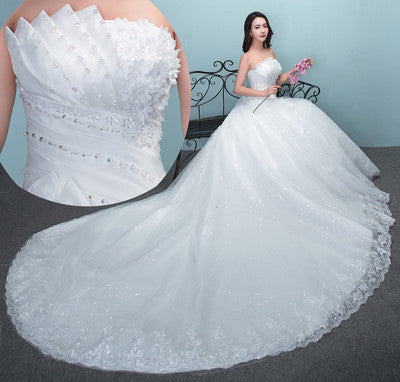 Princess Pleated Wedding Dress