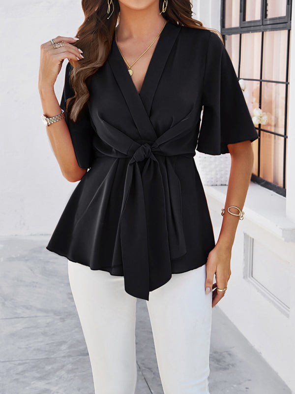 Short sleeve strappy tunic top